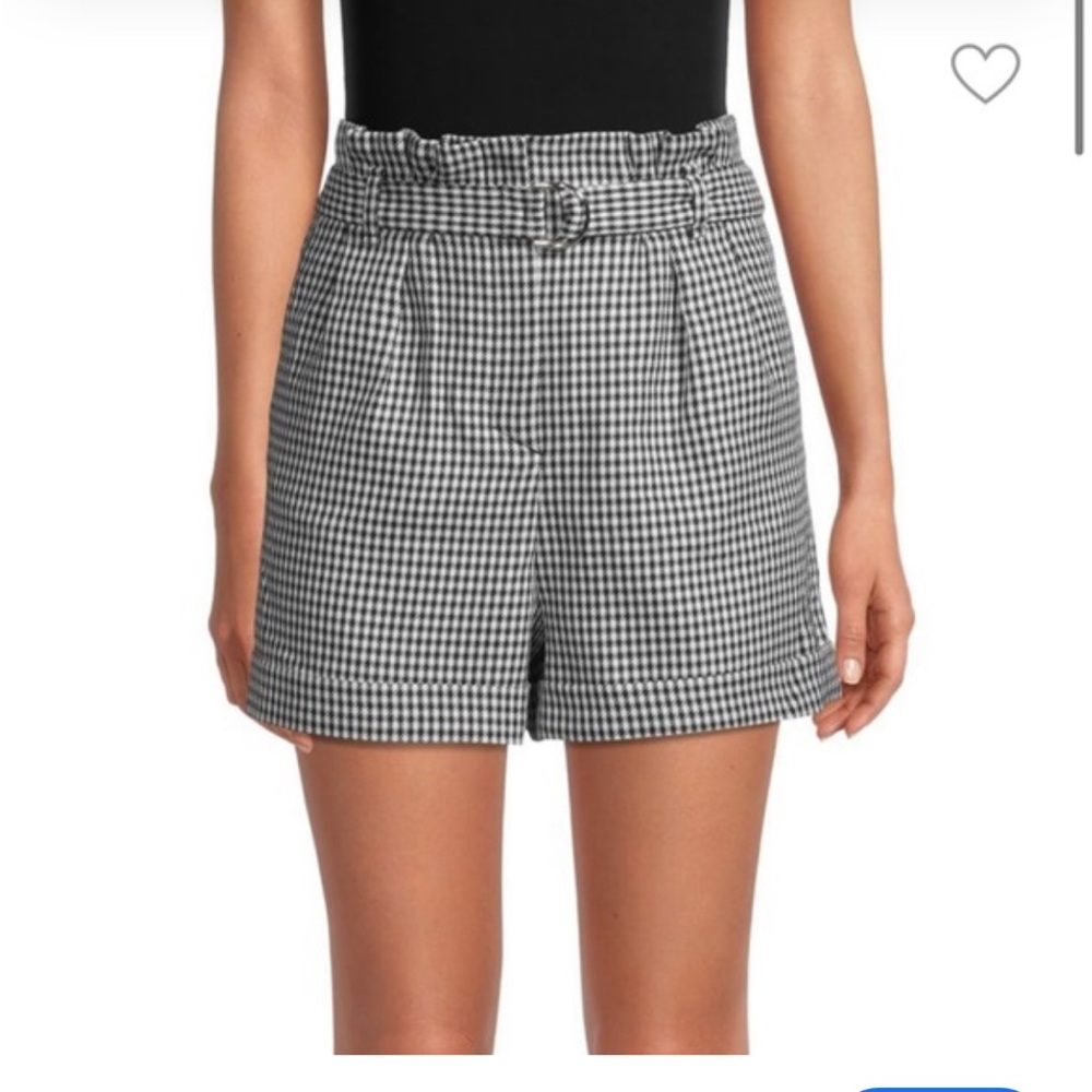 Maje Houndstooth Paperbag Belted Shorts